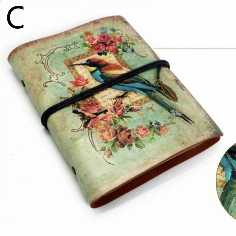 Vintage PU Leather Notebook – Refillable Kraft Paper Journal for Writing, Sketching & Planning