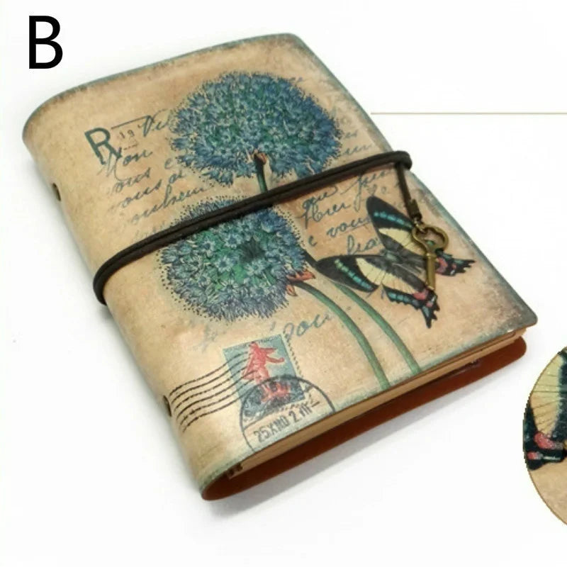 Vintage PU Leather Notebook – Refillable Kraft Paper Journal for Writing, Sketching & Planning