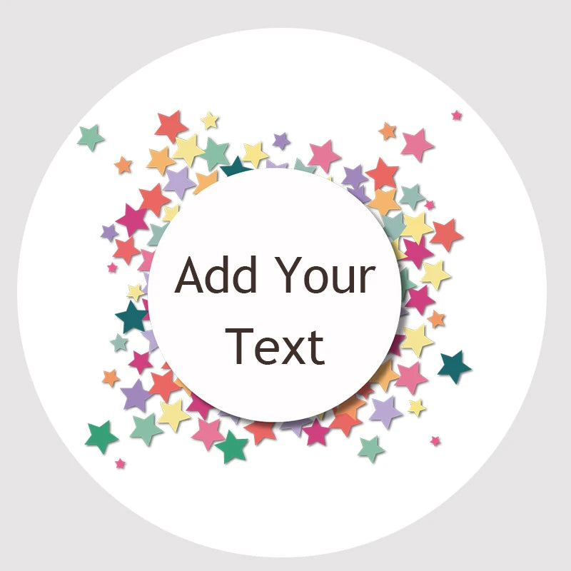 Custom Floral Frame Design Stickers – Personalized Round Labels for Weddings, Gifts & Packaging (100pcs)
