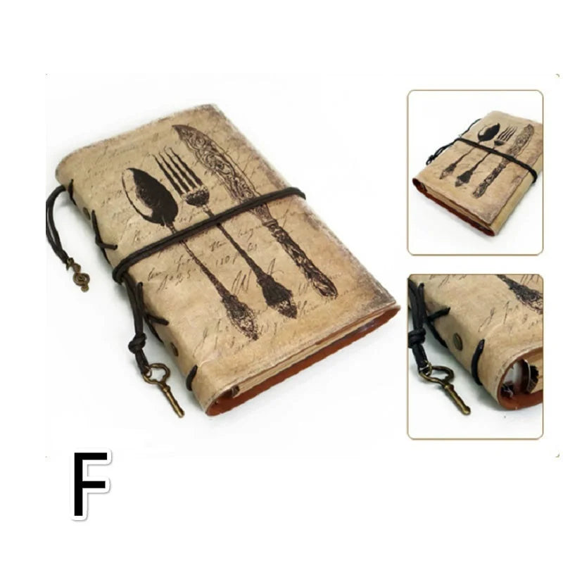 Vintage PU Leather Notebook – Refillable Kraft Paper Journal for Writing, Sketching & Planning