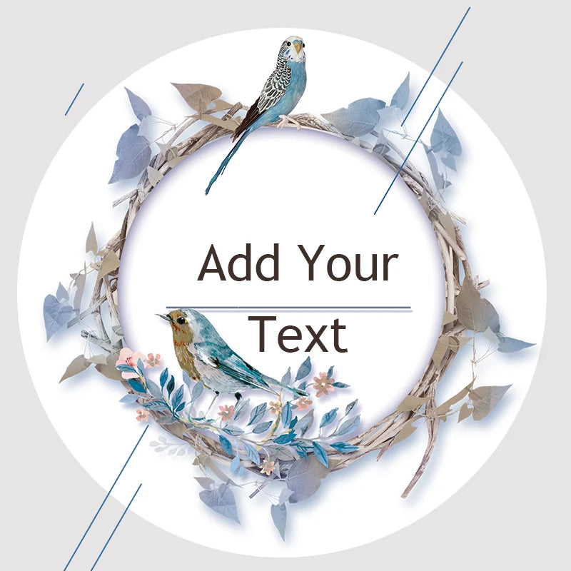 Custom Floral Frame Design Stickers – Personalized Round Labels for Weddings, Gifts & Packaging (100pcs)
