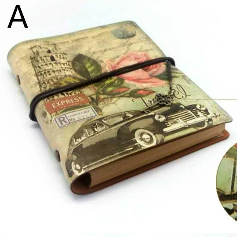 Vintage PU Leather Notebook – Refillable Kraft Paper Journal for Writing, Sketching & Planning