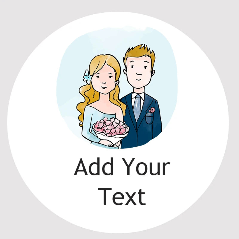 Custom Floral Frame Design Stickers – Personalized Round Labels for Weddings, Gifts & Packaging (100pcs)