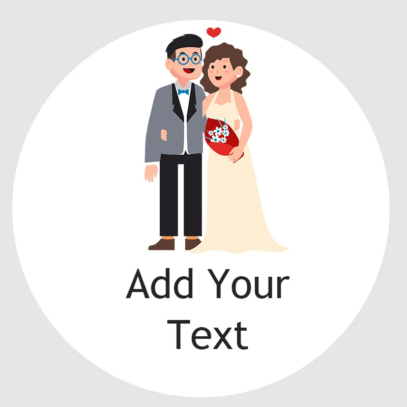 Custom Floral Frame Design Stickers – Personalized Round Labels for Weddings, Gifts & Packaging (100pcs)