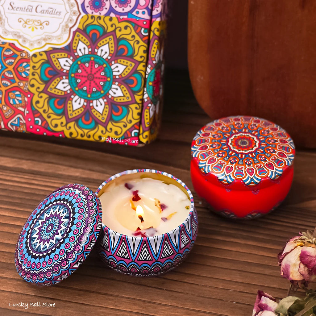 Aromatherapy Candle Gift Set – 4 Fragrances (Lavender, Jasmine, Freesia, Rose)
