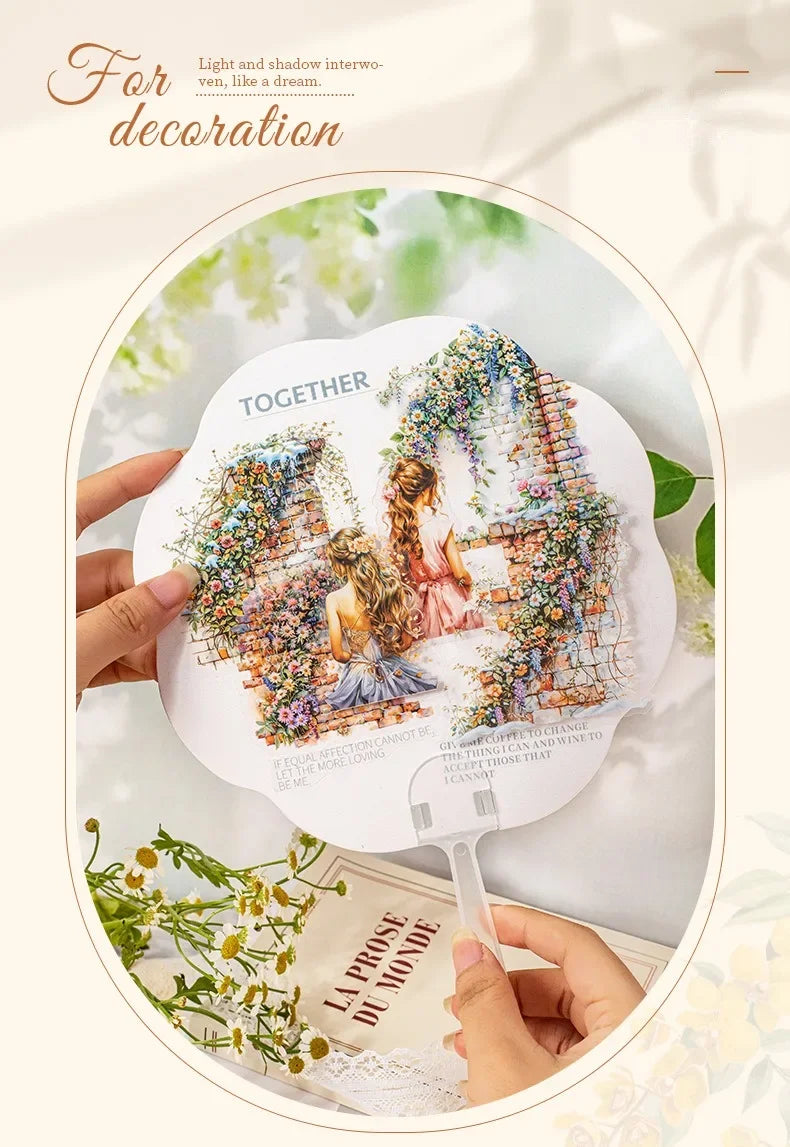 Floral Wall PET Stickers – Elegant Garden-Themed Collage Set for Scrapbooking & Journaling