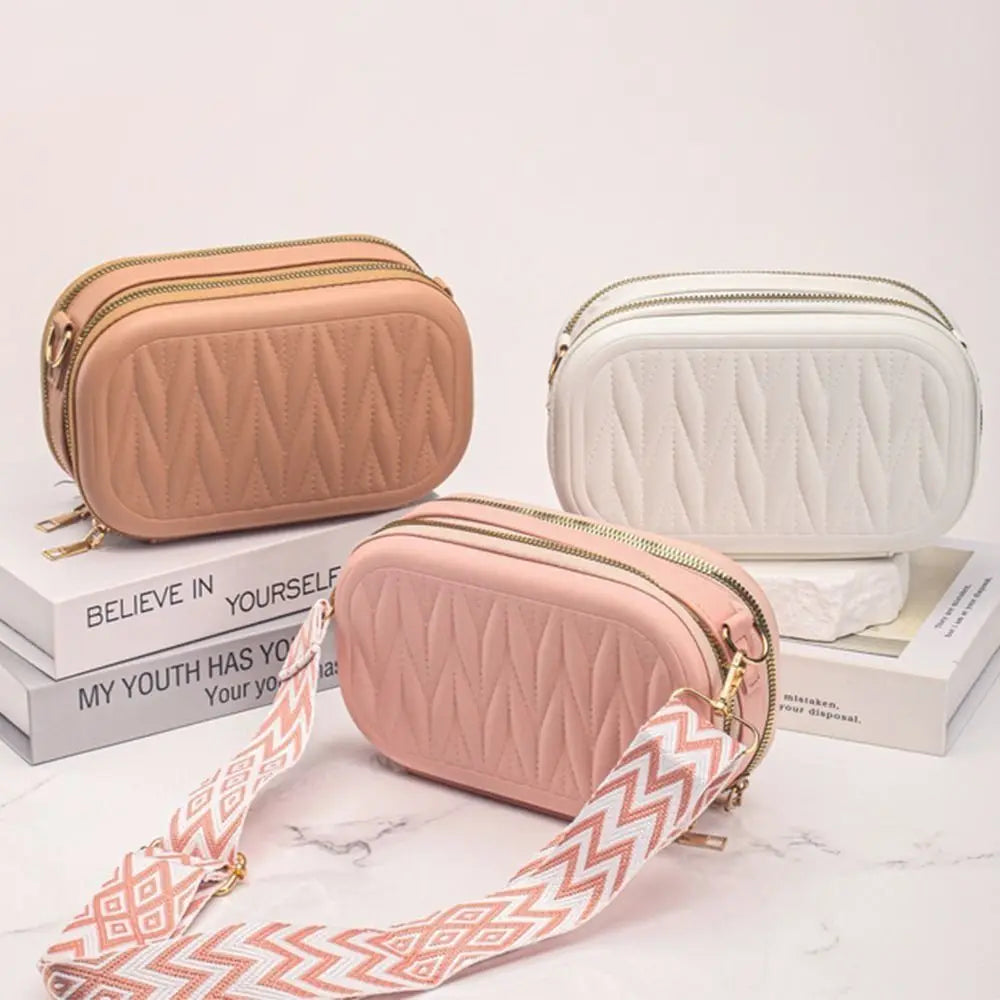 Trendy PU Leather Travel Makeup & Jewellery Organizer Pouch – Crossbody Bag with Strap