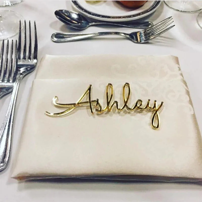Custom Acrylic Name Place Cards – Personalized Wedding & Event Table Markers (20/50/100pcs)