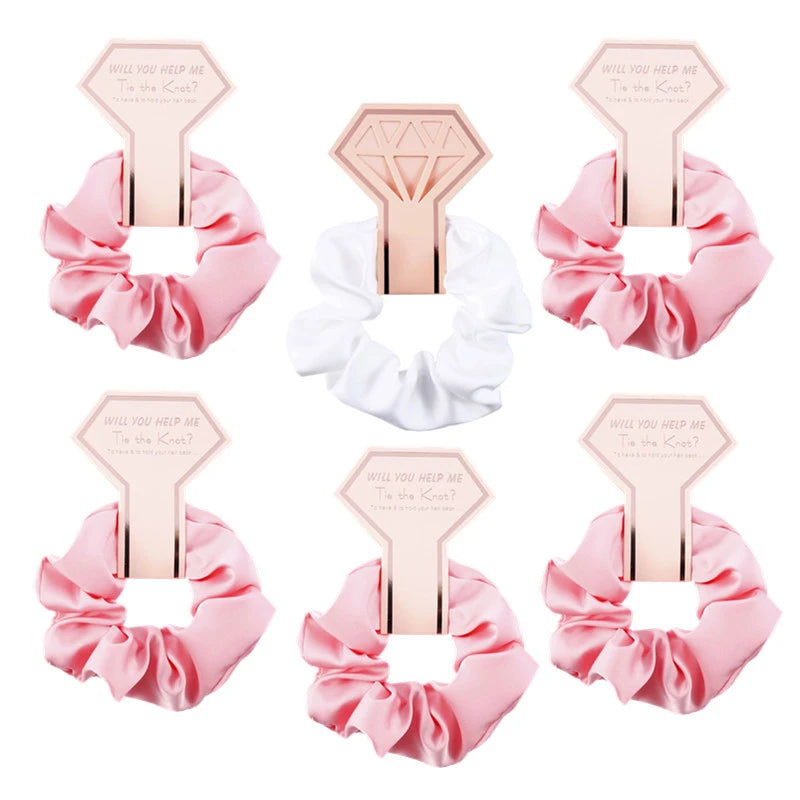 Bridesmaid Satin Scrunchies – Hen Party, Bridal Shower & Wedding Favors