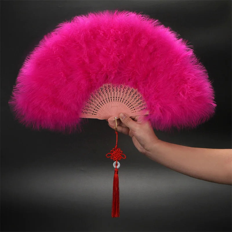 1920s Peacock Feather Folding Fan – Great Gatsby Party, Dance & Wedding Show Accessory