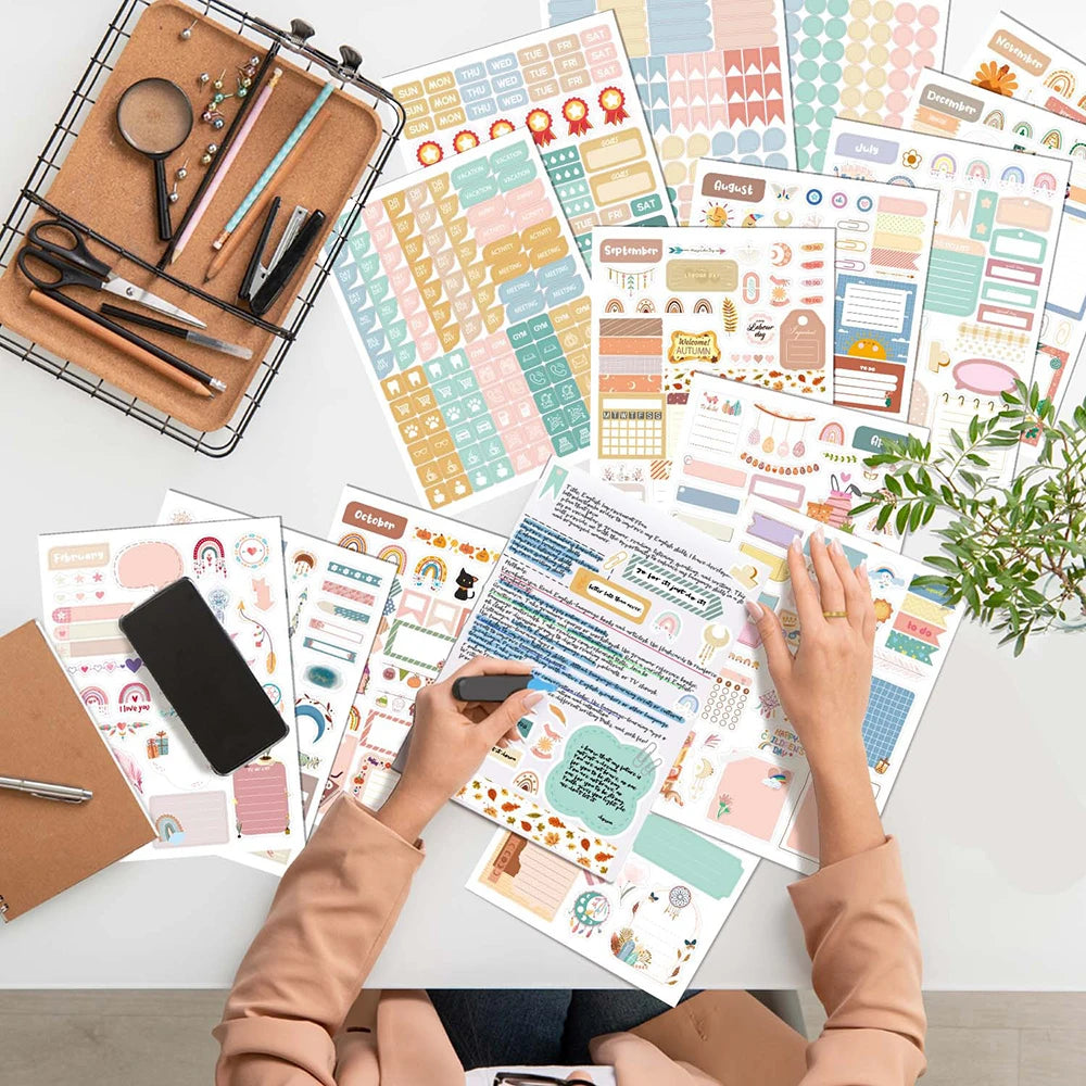 24-Sheet Planner Sticker Book – 1700+ Stickers for Daily, Weekly & Monthly Journaling