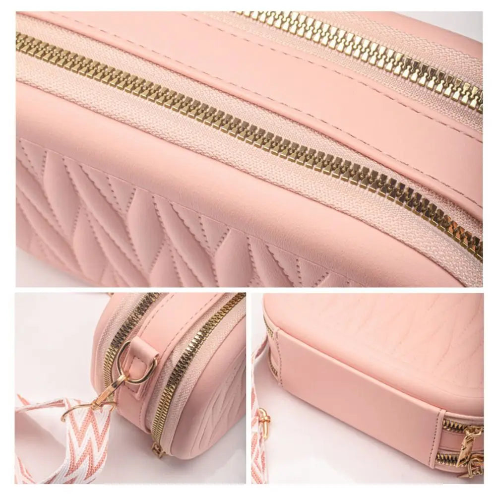 Trendy PU Leather Travel Makeup & Jewellery Organizer Pouch – Crossbody Bag with Strap