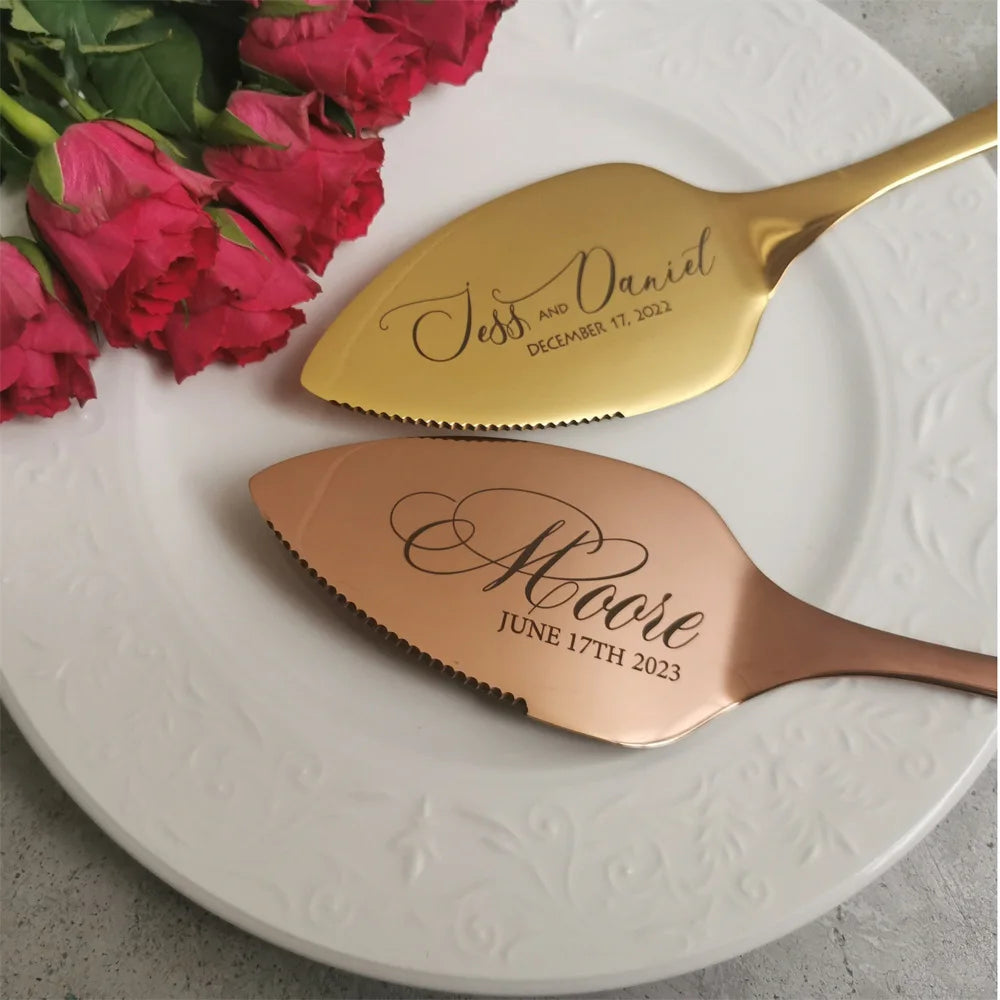 Personalized Wedding Cake Cutting Set – Custom Engraved Knife, Shovel & Fork Gift for Weddings, Anniversaries & Bridal Showers