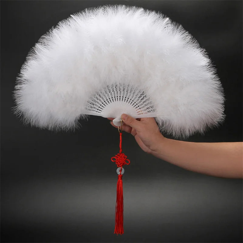 1920s Peacock Feather Folding Fan – Great Gatsby Party, Dance & Wedding Show Accessory