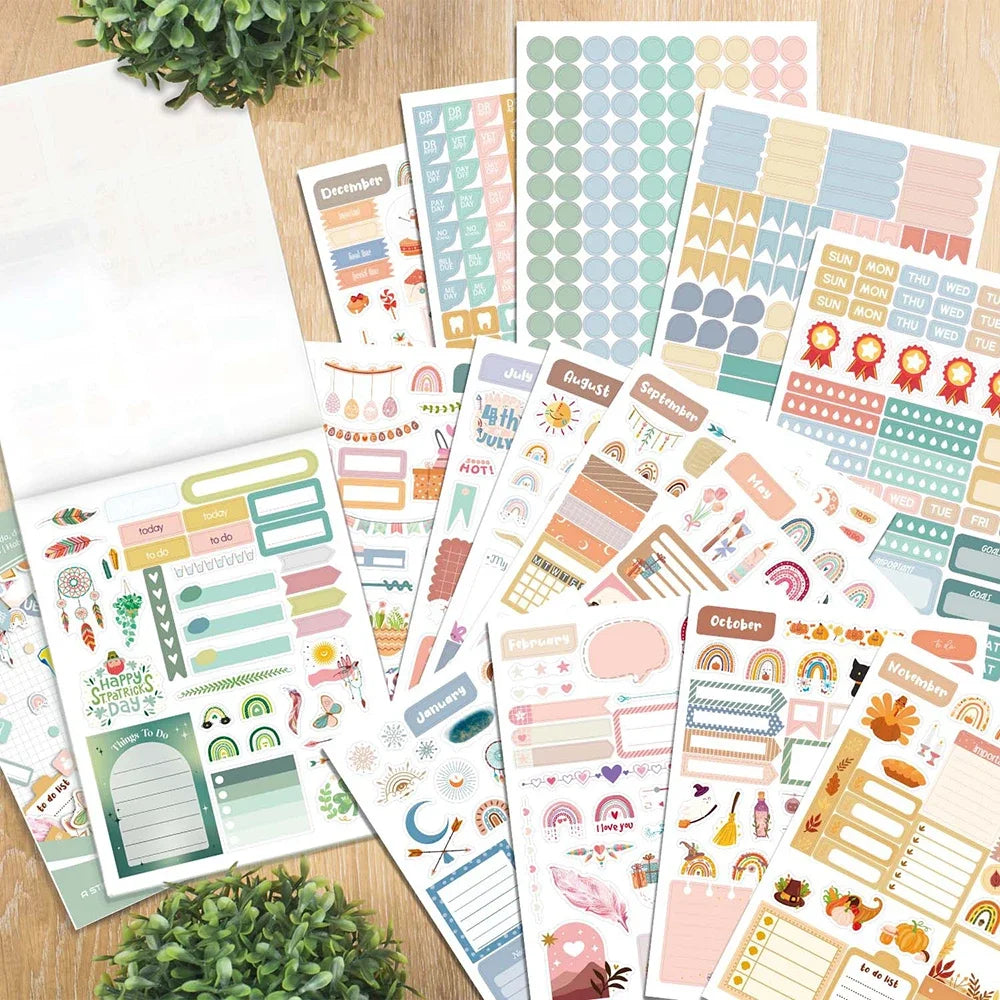 24-Sheet Planner Sticker Book – 1700+ Stickers for Daily, Weekly & Monthly Journaling