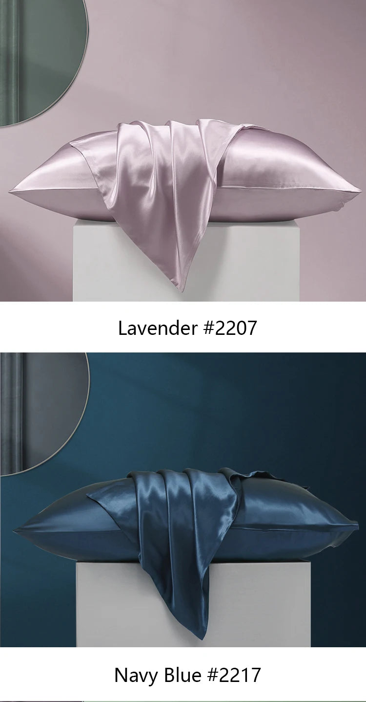 Luxury 100% Mulberry Silk Pillowcase – 19 Momme, Hidden Zipper, Both Sides Real Silk, Queen & King Sizes