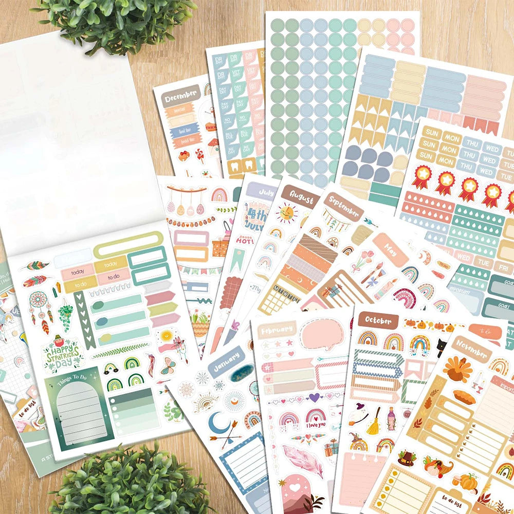 24-Sheet Planner Sticker Book – 1700+ Stickers for Daily, Weekly & Monthly Journaling