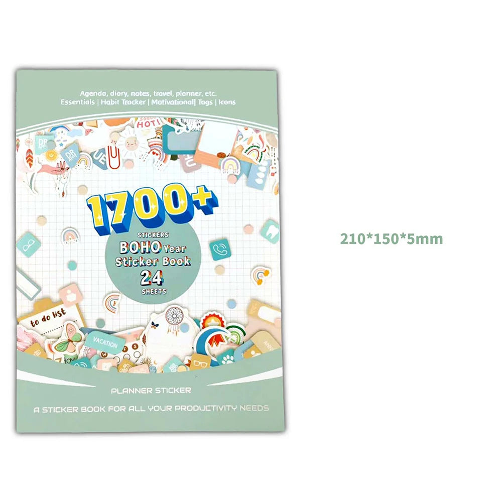 24-Sheet Planner Sticker Book – 1700+ Stickers for Daily, Weekly & Monthly Journaling