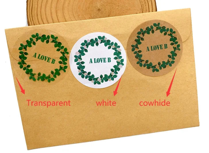 Custom Floral Frame Design Stickers – Personalized Round Labels for Weddings, Gifts & Packaging (100pcs)