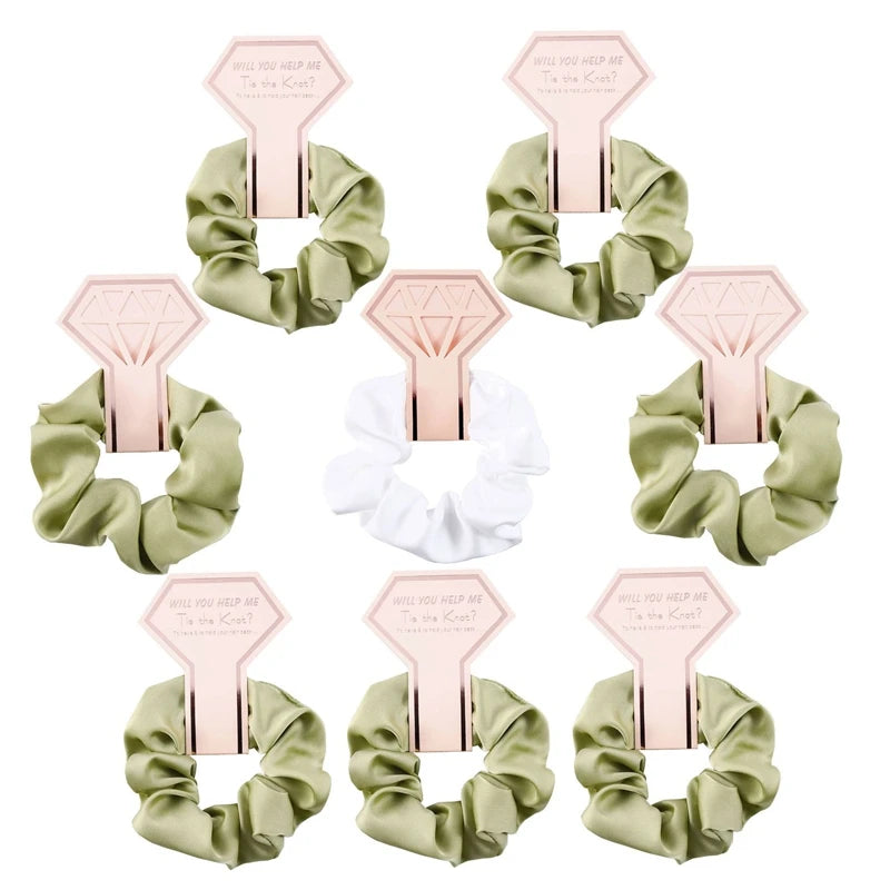 Bridesmaid Satin Scrunchies – Hen Party, Bridal Shower & Wedding Favors