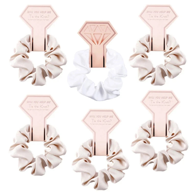 Bridesmaid Satin Scrunchies – Hen Party, Bridal Shower & Wedding Favors