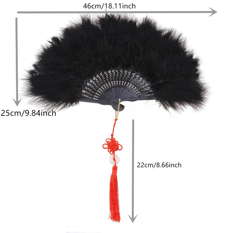 1920s Peacock Feather Folding Fan – Great Gatsby Party, Dance & Wedding Show Accessory