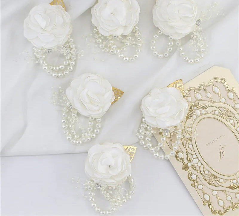 Elegant Rose Wrist Corsage & Boutonniere – Perfect for Weddings, Proms & Formal Events