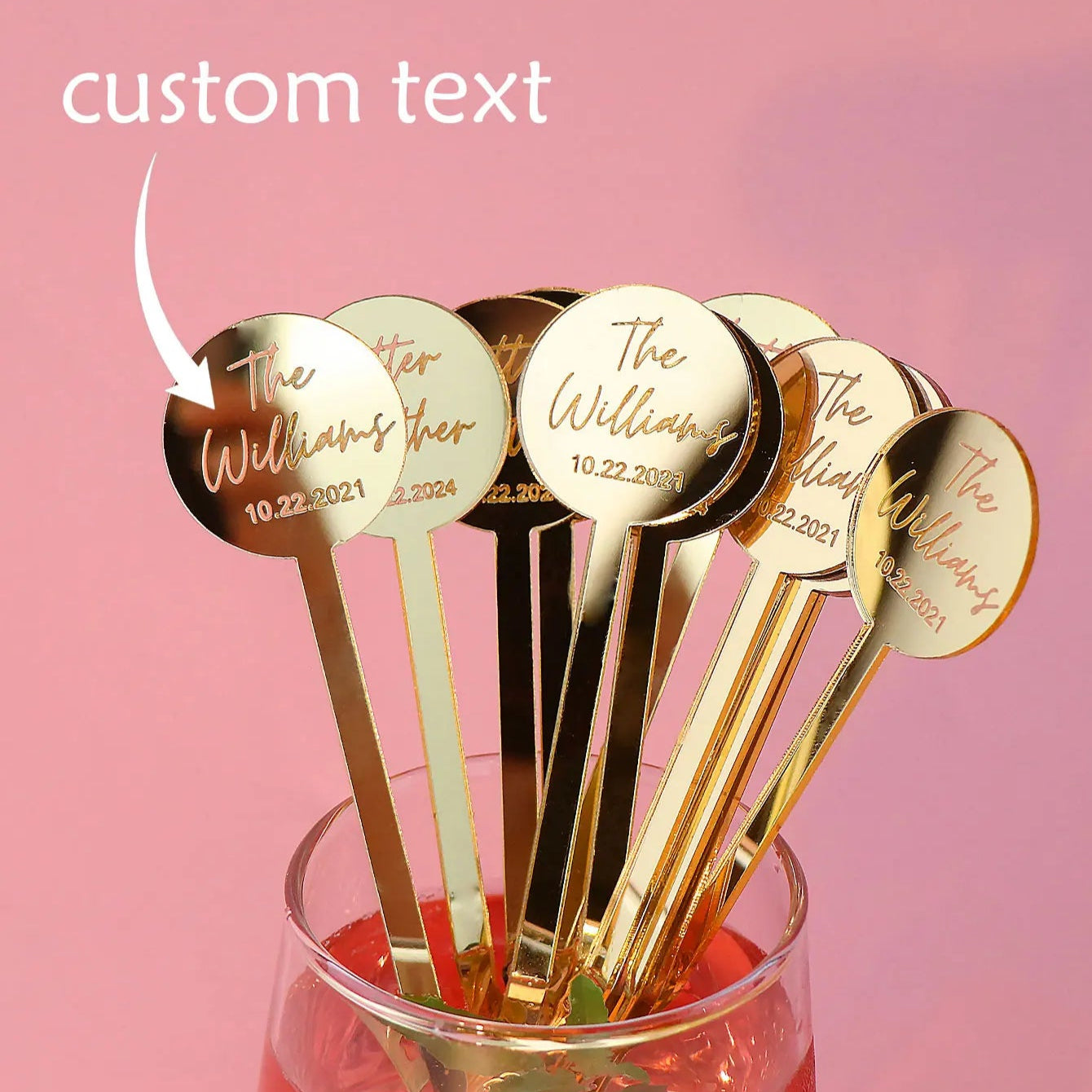 Custom Acrylic Drink Stirrers – Personalized Cocktail & Swizzle Sticks for Weddings & Parties (Set of 10, 20 & 30pcs)