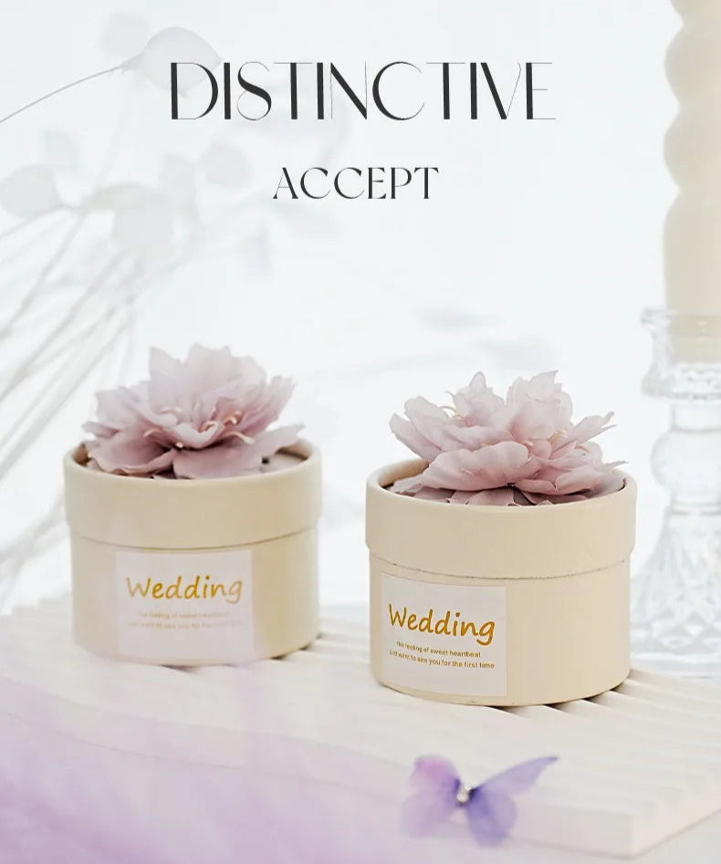 Floral Cylindrical Candy Gift Boxes – Wedding & Party Favor Packaging (10/20/30pcs)