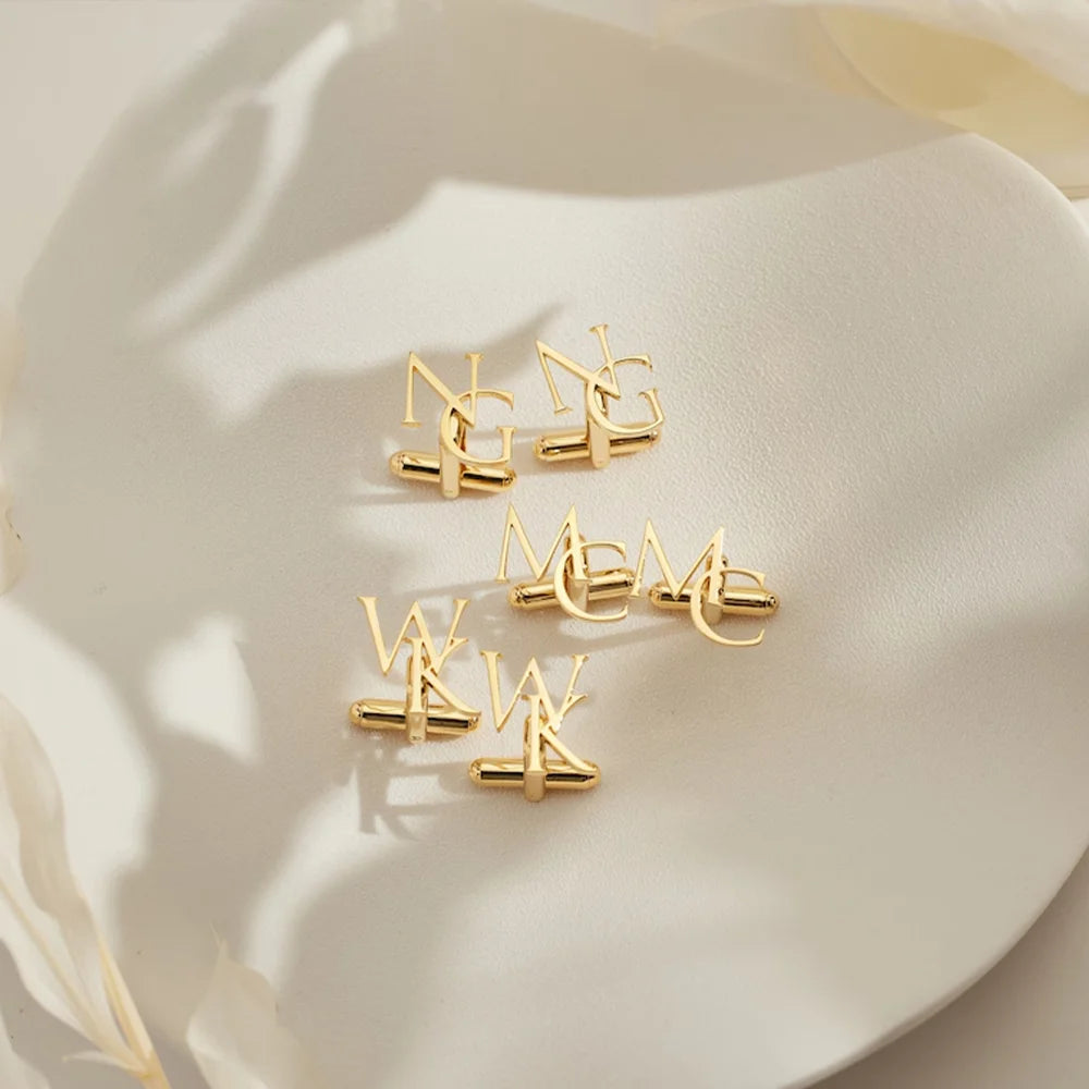Customized Groom Cufflinks – Personalized Initials, Best Man Gift, Elegant Wedding Jewellery, Personalized Jewellery, Gift for Husband, Father's Day Gift