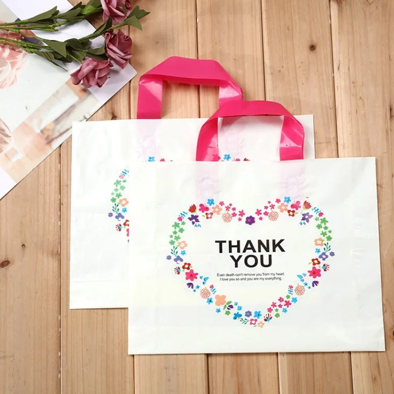 50pcs Floral “Thank You” Gift Bags – Wedding, Birthday & Party Favor Packaging