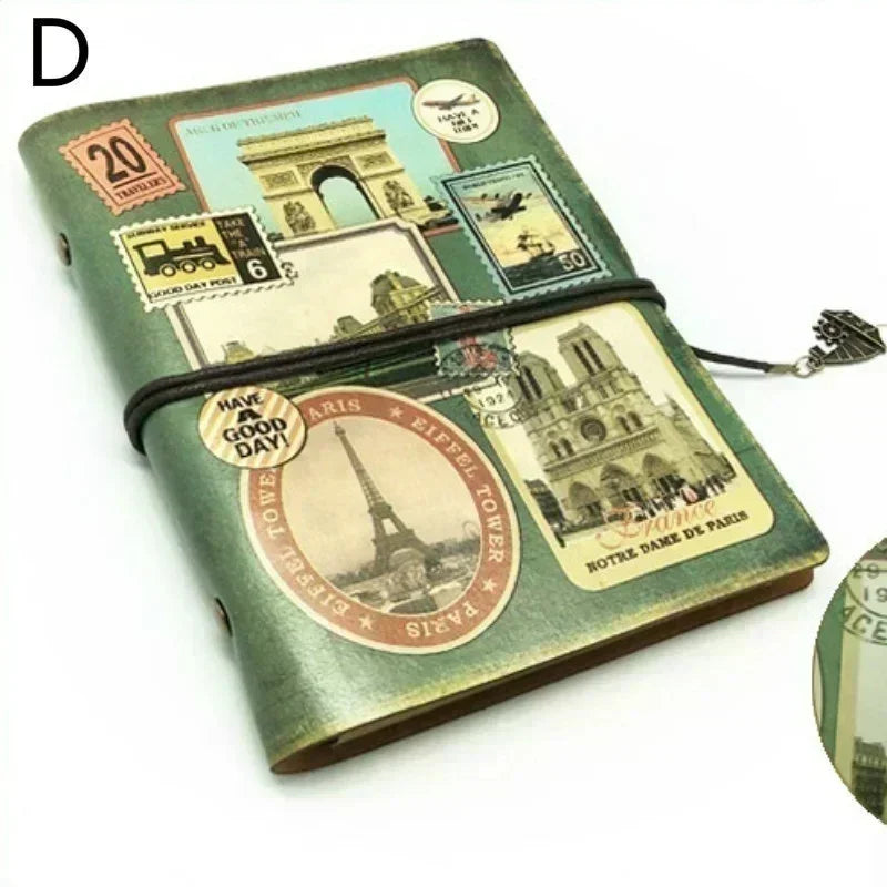 Vintage PU Leather Notebook – Refillable Kraft Paper Journal for Writing, Sketching & Planning