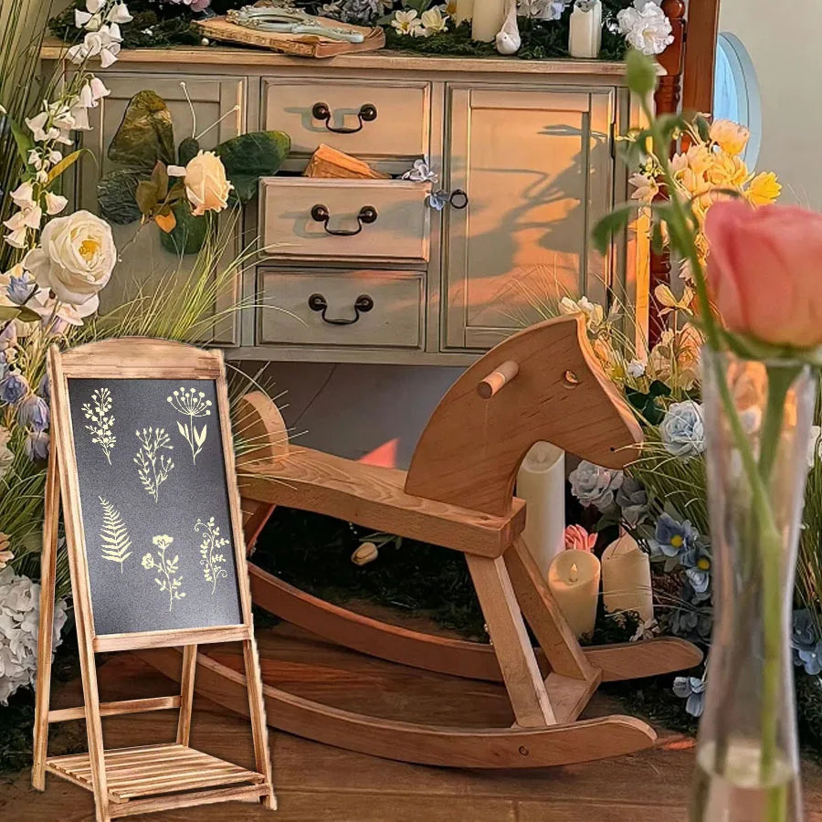 18 Pcs DIY Floral Painting Stencil Set – Reusable Craft Templates for Wood, Fabric & Paper
