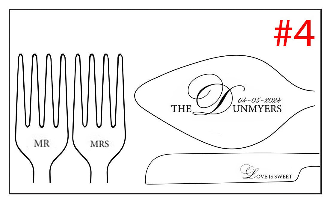 Personalized Wedding Cake Cutting Set – Custom Engraved Knife, Shovel & Fork Gift for Weddings, Anniversaries & Bridal Showers