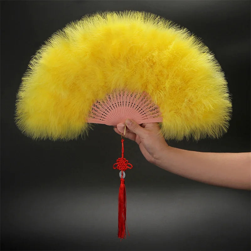 1920s Peacock Feather Folding Fan – Great Gatsby Party, Dance & Wedding Show Accessory