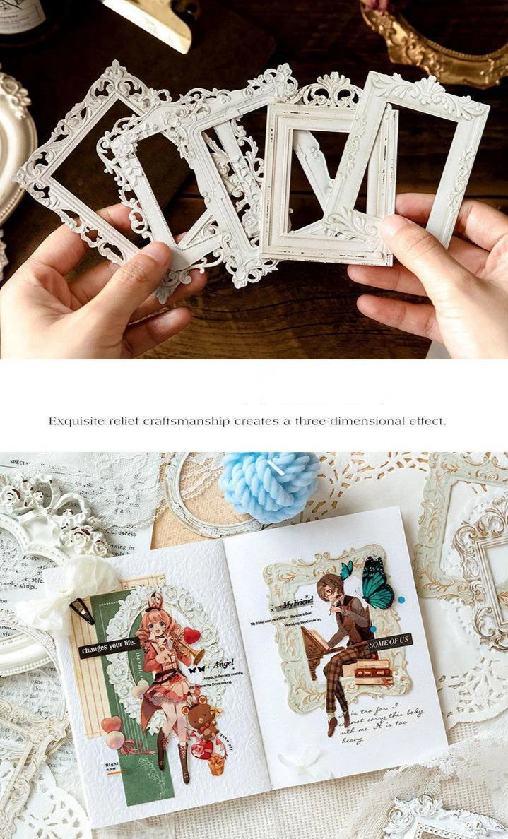 European Vintage Frame Cardstock Set – Retro DIY Paper Craft Collection
