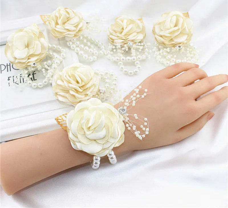 Elegant Rose Wrist Corsage & Boutonniere – Perfect for Weddings, Proms & Formal Events