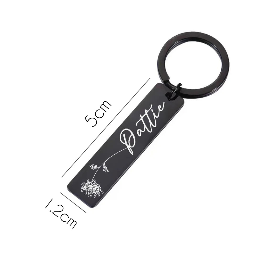 Free Personalized Custom Metal Keychain Stainless Steel Keyring Engraved Name Keychain