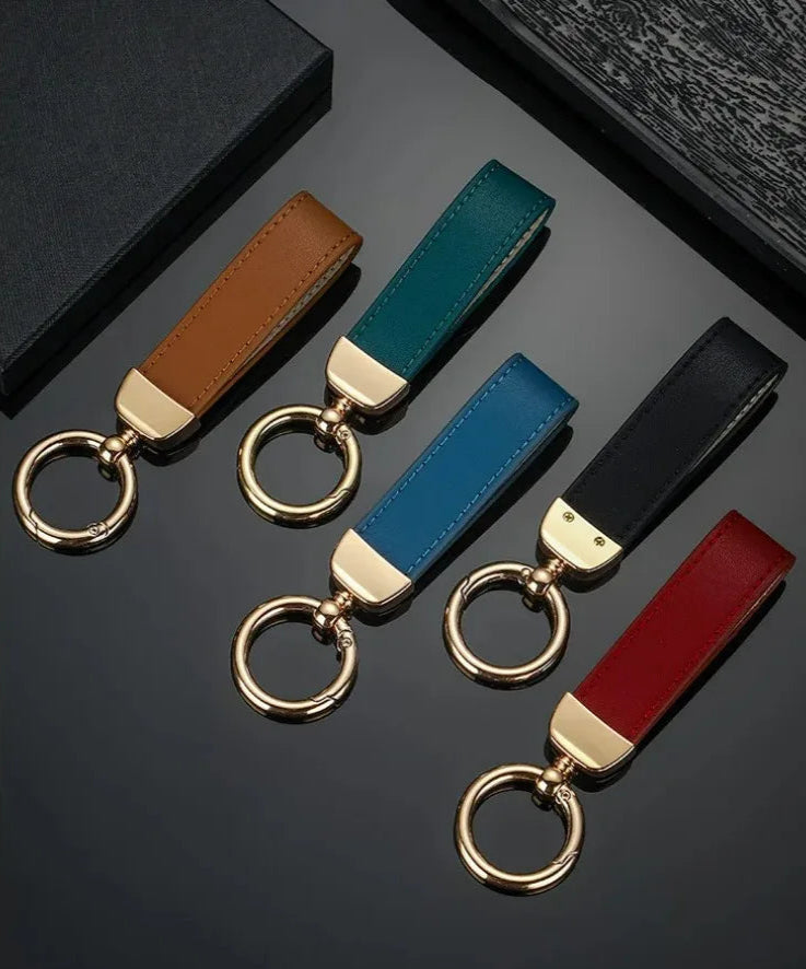 Custom Leather Keychain with Gift Box Personalized LOGO Name Numbers Vintage Keyring Laser Engraved Car Key Chain Holder