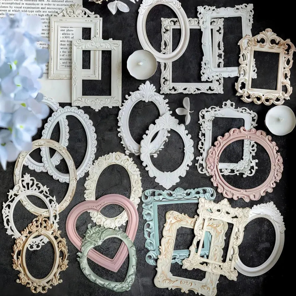 European Vintage Frame Cardstock Set – Retro DIY Paper Craft Collection