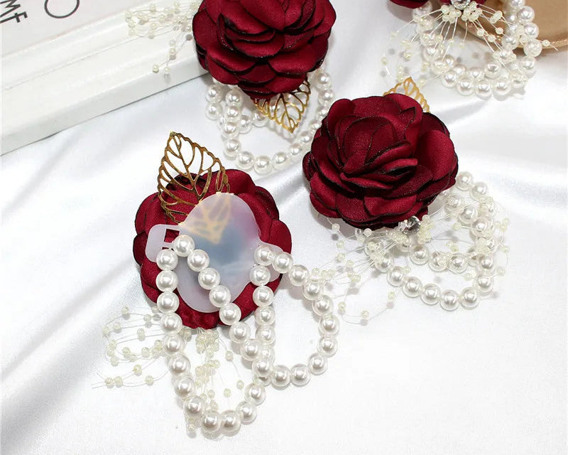 Elegant Rose Wrist Corsage & Boutonniere – Perfect for Weddings, Proms & Formal Events