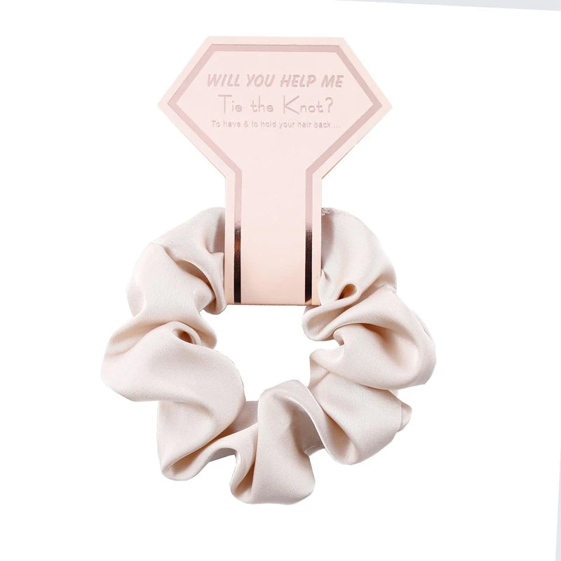 Bridesmaid Satin Scrunchies – Hen Party, Bridal Shower & Wedding Favors