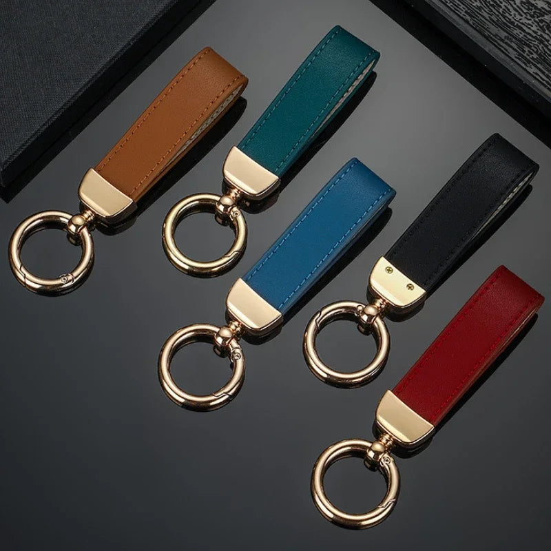 Custom Leather Keychain with Gift Box Personalized LOGO Name Numbers Vintage Keyring Laser Engraved Car Key Chain Holder