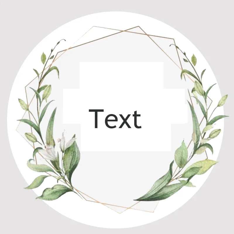 Custom Floral Frame Design Stickers – Personalized Round Labels for Weddings, Gifts & Packaging (100pcs)