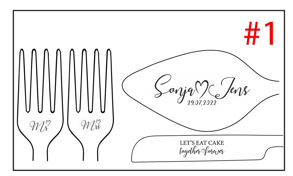 Personalized Wedding Cake Cutting Set – Custom Engraved Knife, Shovel & Fork Gift for Weddings, Anniversaries & Bridal Showers