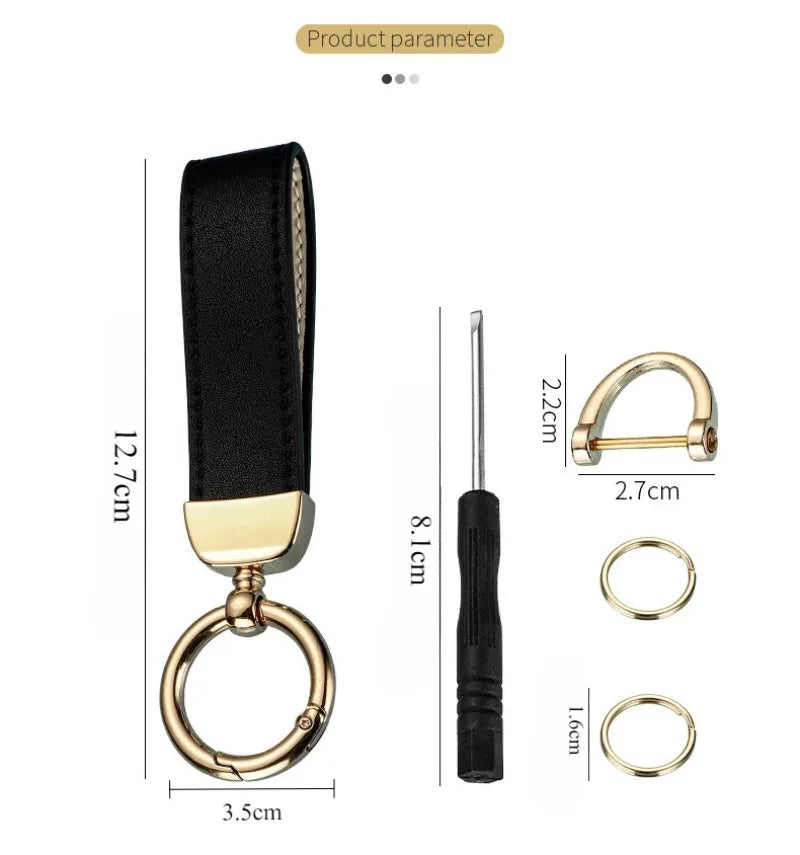 Custom Leather Keychain with Gift Box Personalized LOGO Name Numbers Vintage Keyring Laser Engraved Car Key Chain Holder