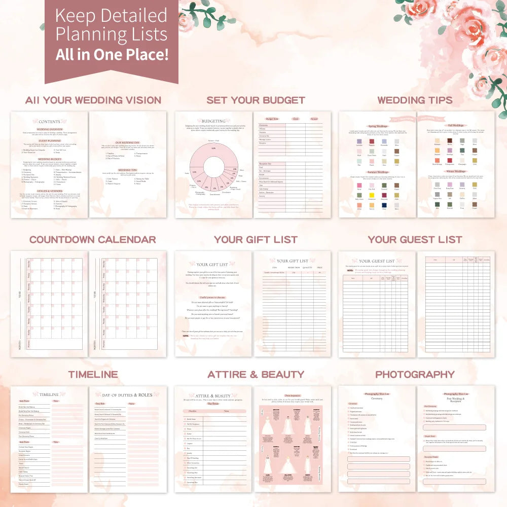 Your Perfect Day Wedding Planner – 132-Page Bride’s Organizer Journal with Budget Tips & Checklists