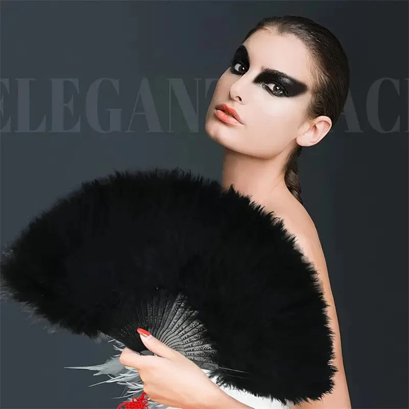 1920s Peacock Feather Folding Fan – Great Gatsby Party, Dance & Wedding Show Accessory