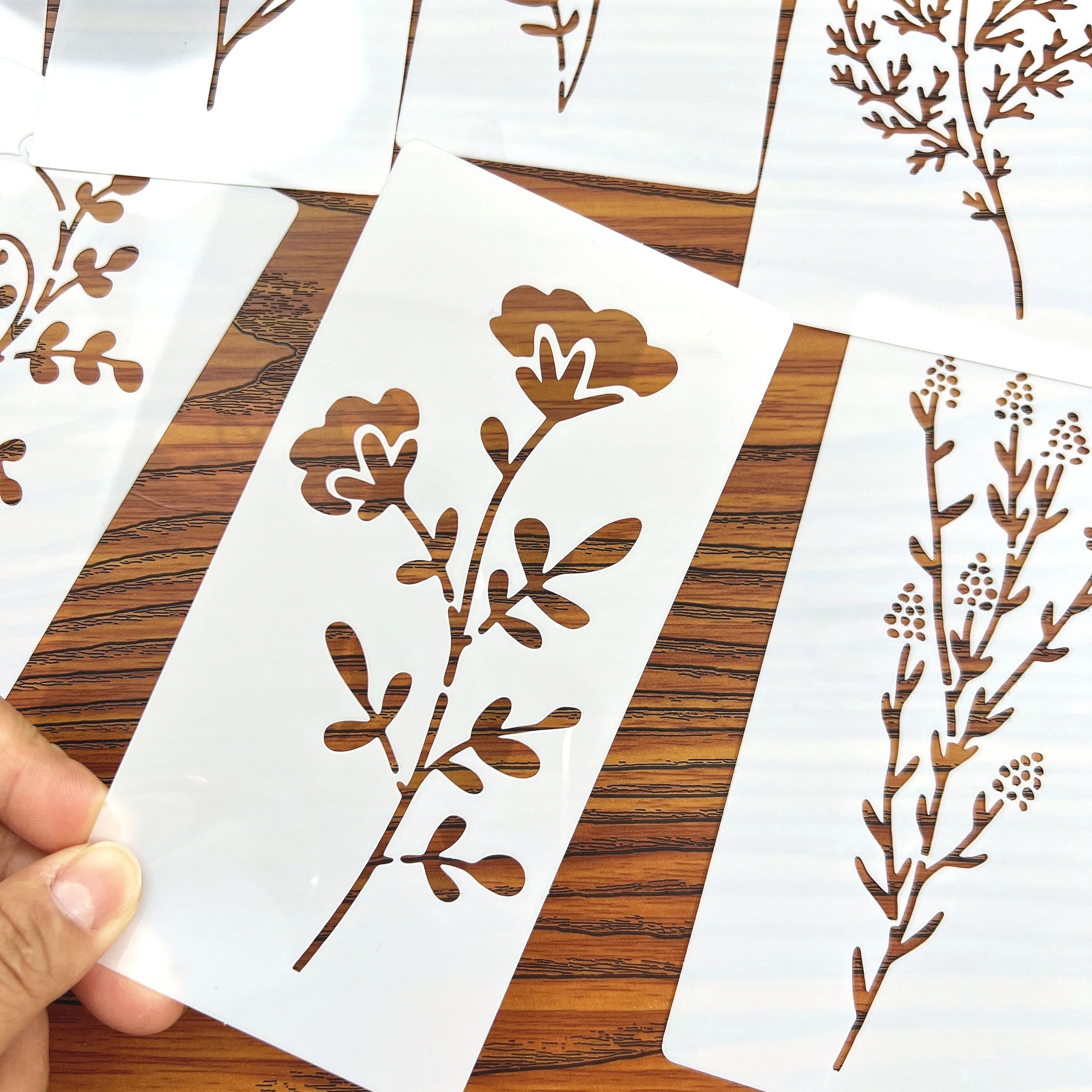 18 Pcs DIY Floral Painting Stencil Set – Reusable Craft Templates for Wood, Fabric & Paper
