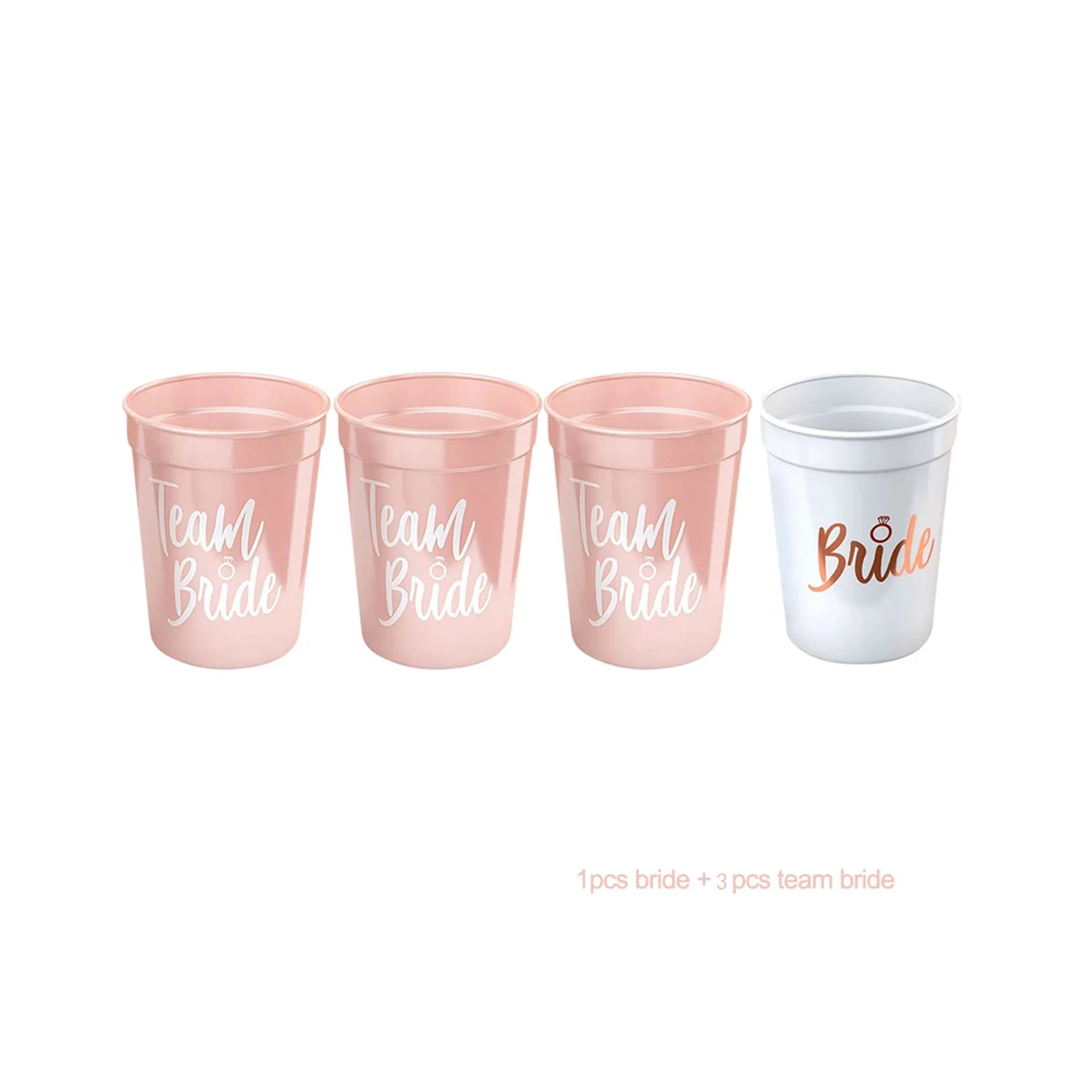 Team Bride & Bride Plastic Cups – Bachelorette Party & Bridal Shower Drinkware Set